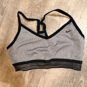 Nike Women's Black and Gray Sports Bra